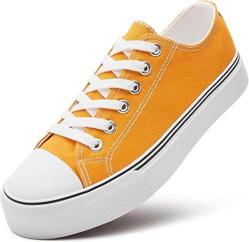 ZGR - Zapatillas de tenis blancas para mujer, con cordones, de lona, zapatillas casuales de lona para caminar