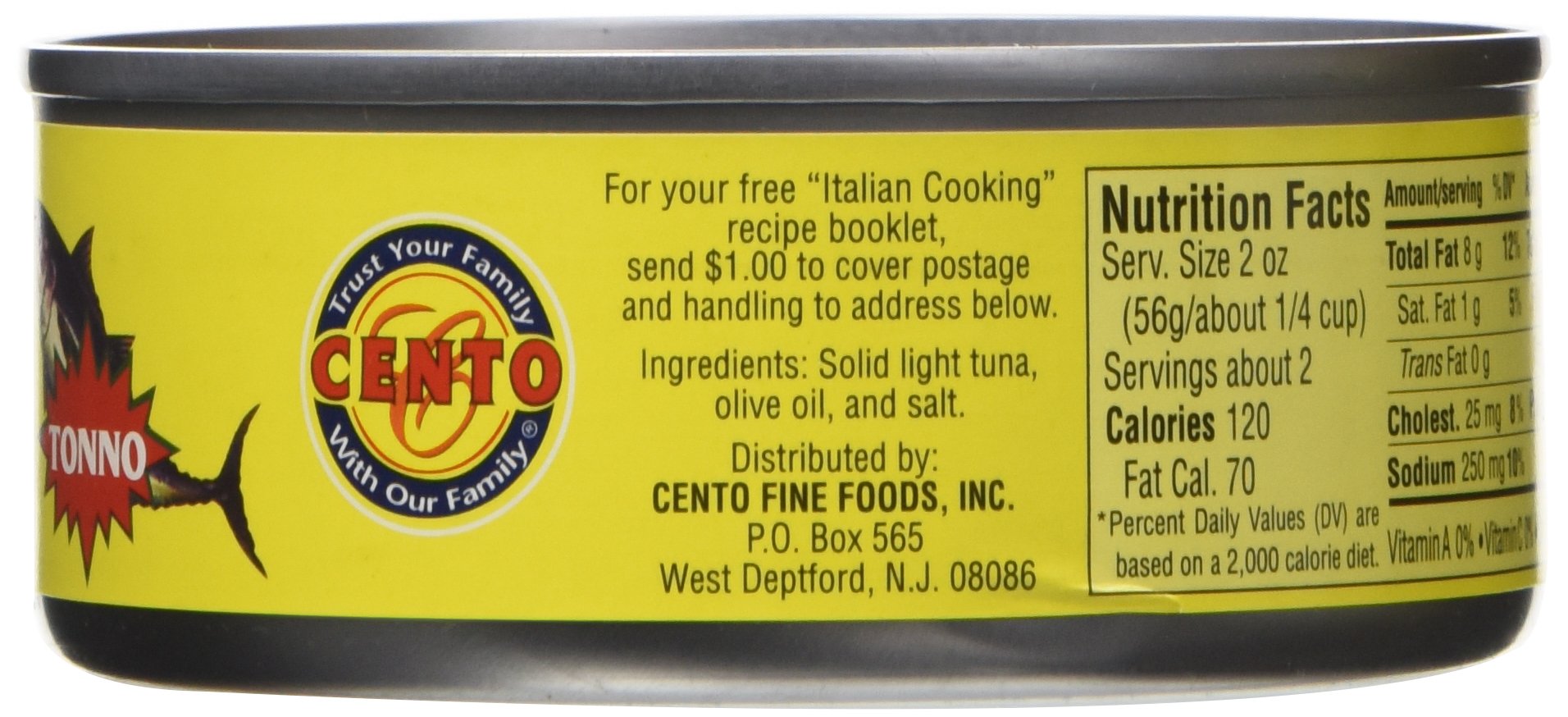 CENTO TUNA TONNO OOIL, 5 Ounce (Pack of 12)