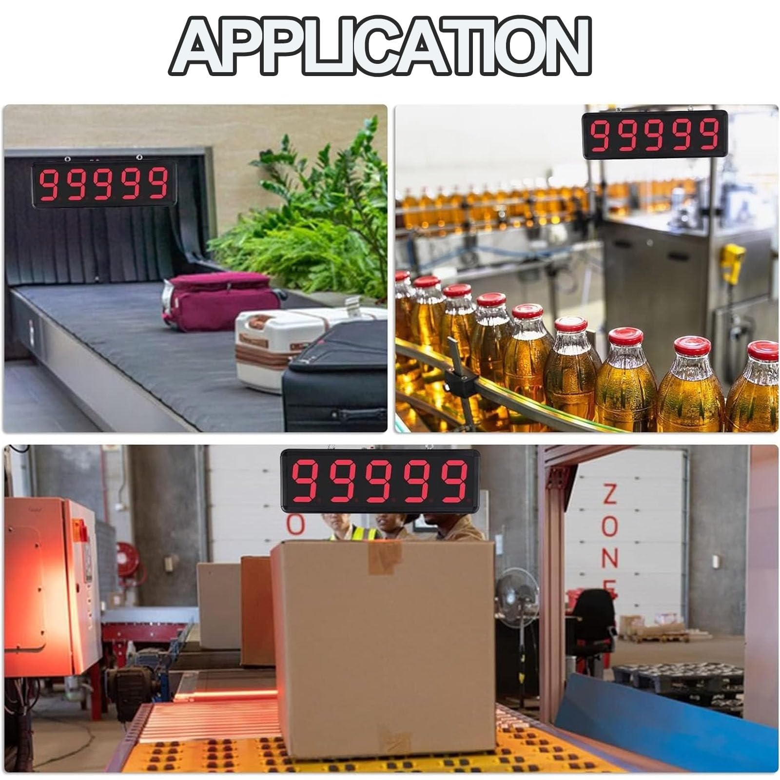 Digitaler Zähler, 3-Zoll-LED-Display mit Fernbedienung, Power-Off-Speicher, zählt bis zu 99999, Induktionsabstand 0-5M, für Produktionslinie, Förderbänder, Fabriken