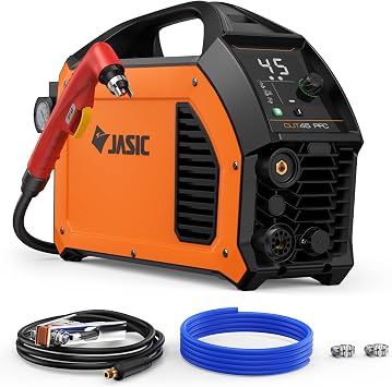 JASIC 45A Plasma Cutter, 6 Large LED Display Cutter Machine with PFC [95V-265V Wide Voltage], DC Inverter IGBT 3/5 Inch Clean Cut Post Flow 2T/4T Cutter Compatible with CNC, Ideal for Beginners DIY