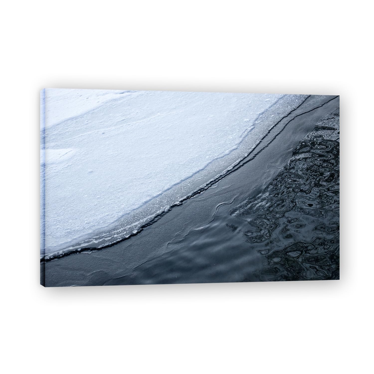 VHdfgTY Snow And WaterLarge Mountain Landscape Canvas Wall Art Nature Scenery for Home Decor 30x45cm Framed