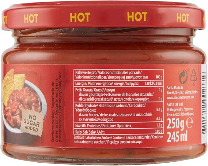 Santa Maria Salsa Dip Piccante Al Pomodoro 250 G Amazon It Alimentari E Cura Della Casa