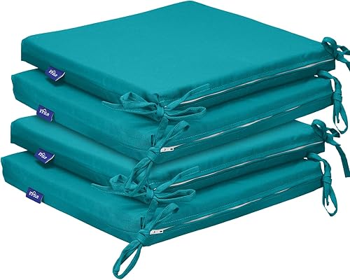 Miniatura 2 de Juego de 4 cojines para sillas de interiorexterior, resistentes al agua, cojines cuadrados para exteriores para muebles de patio, cojines para