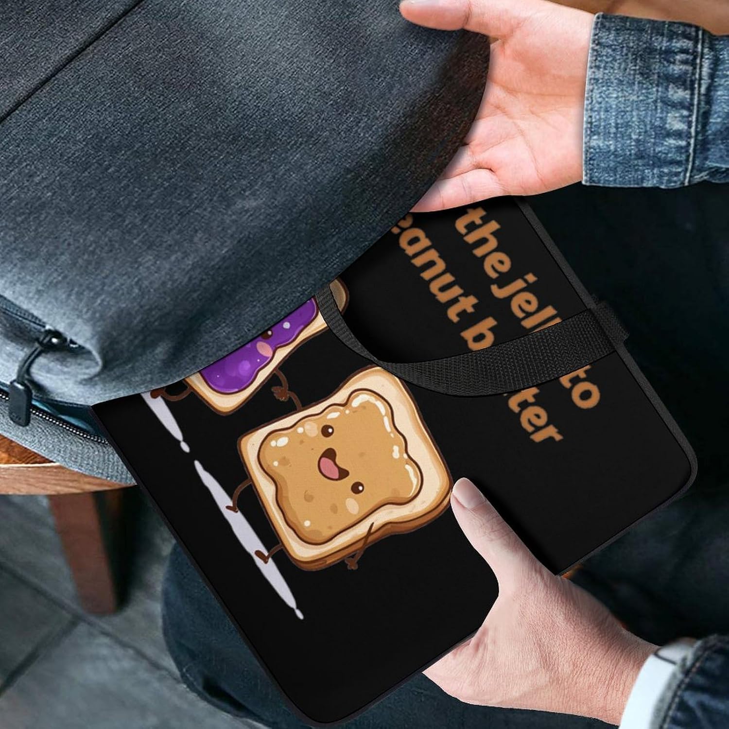 Funny Jelly Peanut Butter Laptop Sleeve Briefcase Bag 17inch image 4