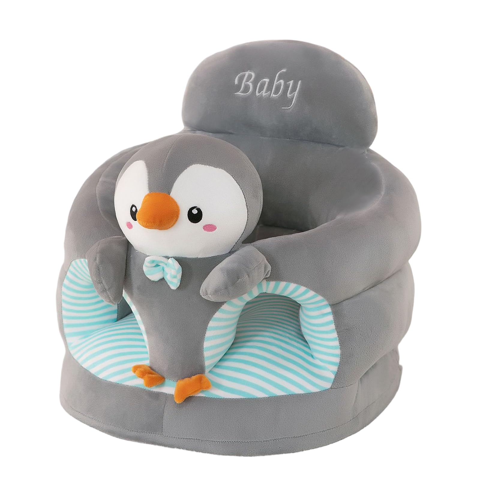Sit up Chair for Baby, Baby Seat with Back Support, Penguin Infant Sit Up Chair for Learning, Floor Seat for