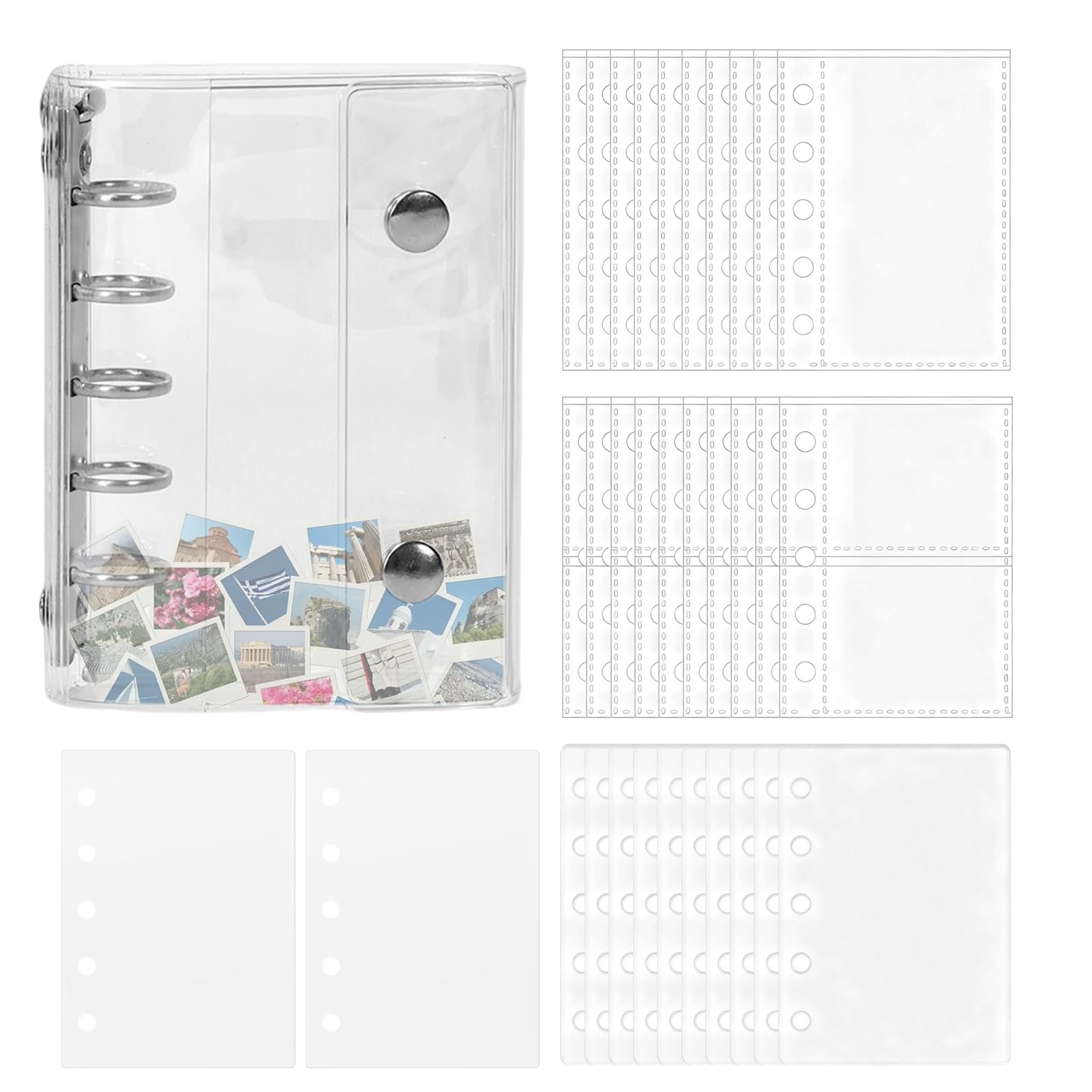 Raccoglitore Organizzatore Per Adesivi Fogli Trasparenti da Album e | Cartella per Adesivi con Doppia Chiusura Sicura Per con Planner e Scrapbook per Esposizione Carte File e Documenti