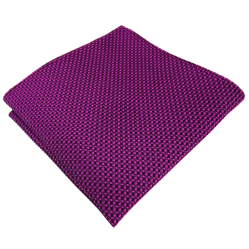 Tigertie Men's Purple - Purple Silk Handkerchief In Lila Magenta Beere Black Patterned - Handkerchief 100% Silk - Size 25 X 25 Cm