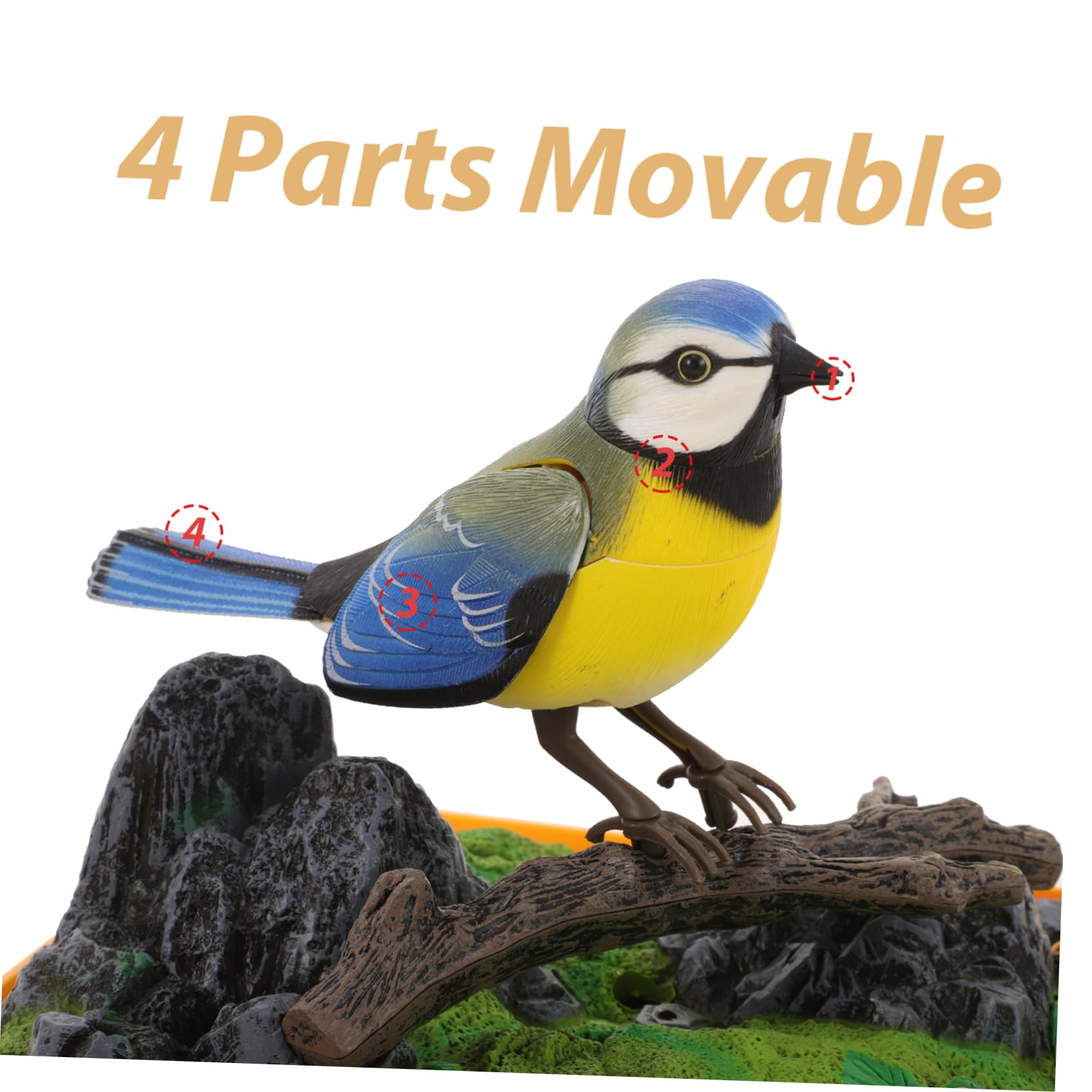 Hohopeti Juguete para Pájaros Activado por Sonido con Diseño Realista de Jaula, Plástico Duradero y Movimiento Interactivo para Entretenimiento Portátil Infantil