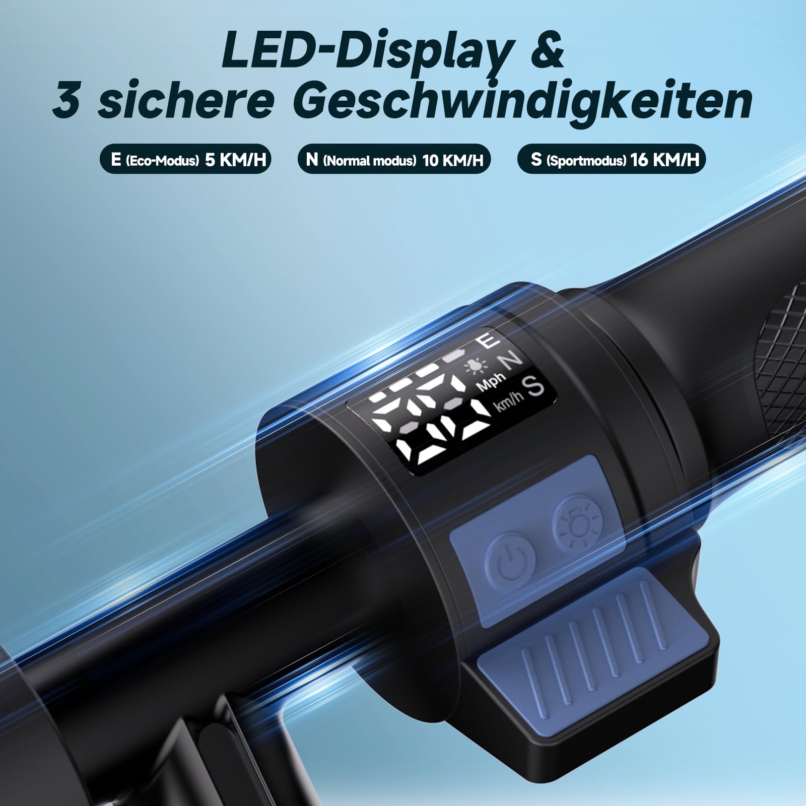 iScooter Scooter eléctrico para niños de 6 a 12 años, motor 150 W, 8/13/19 km/h, altura ajustable de 82 a 100 cm, neumáticos de 6.0", luces arcoíris coloridas, pantalla LED, autonomía de 35