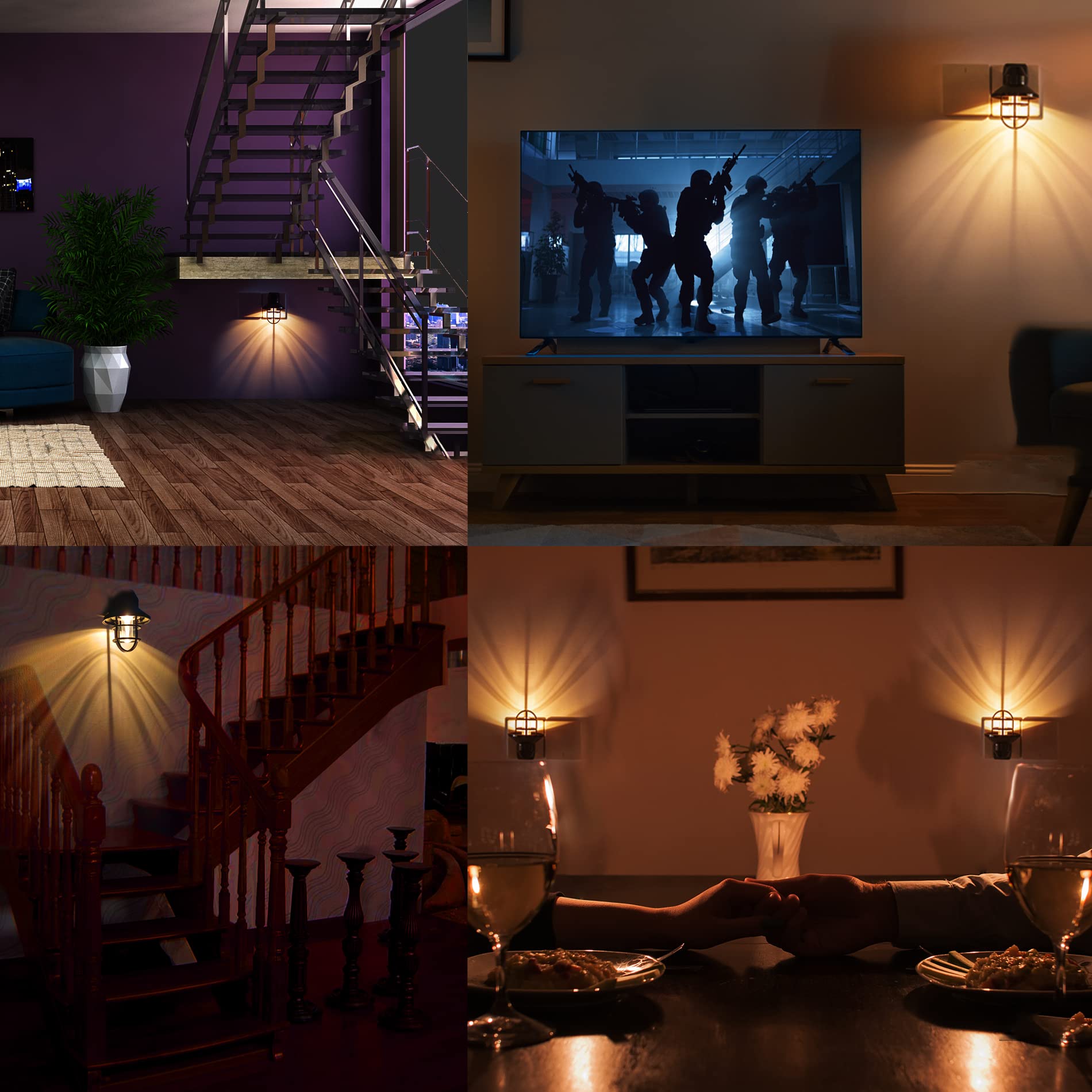 Nachtlichter zum Einstecken in die Wand: ETL-Nachtlichter, 6 Stück, mit Dämmerung bis Morgendämmerung, Vintage-Stil, rustikales Bauernhaus-Nachtlicht, 2700 K, für Küche, Flur, Schlafzimmer