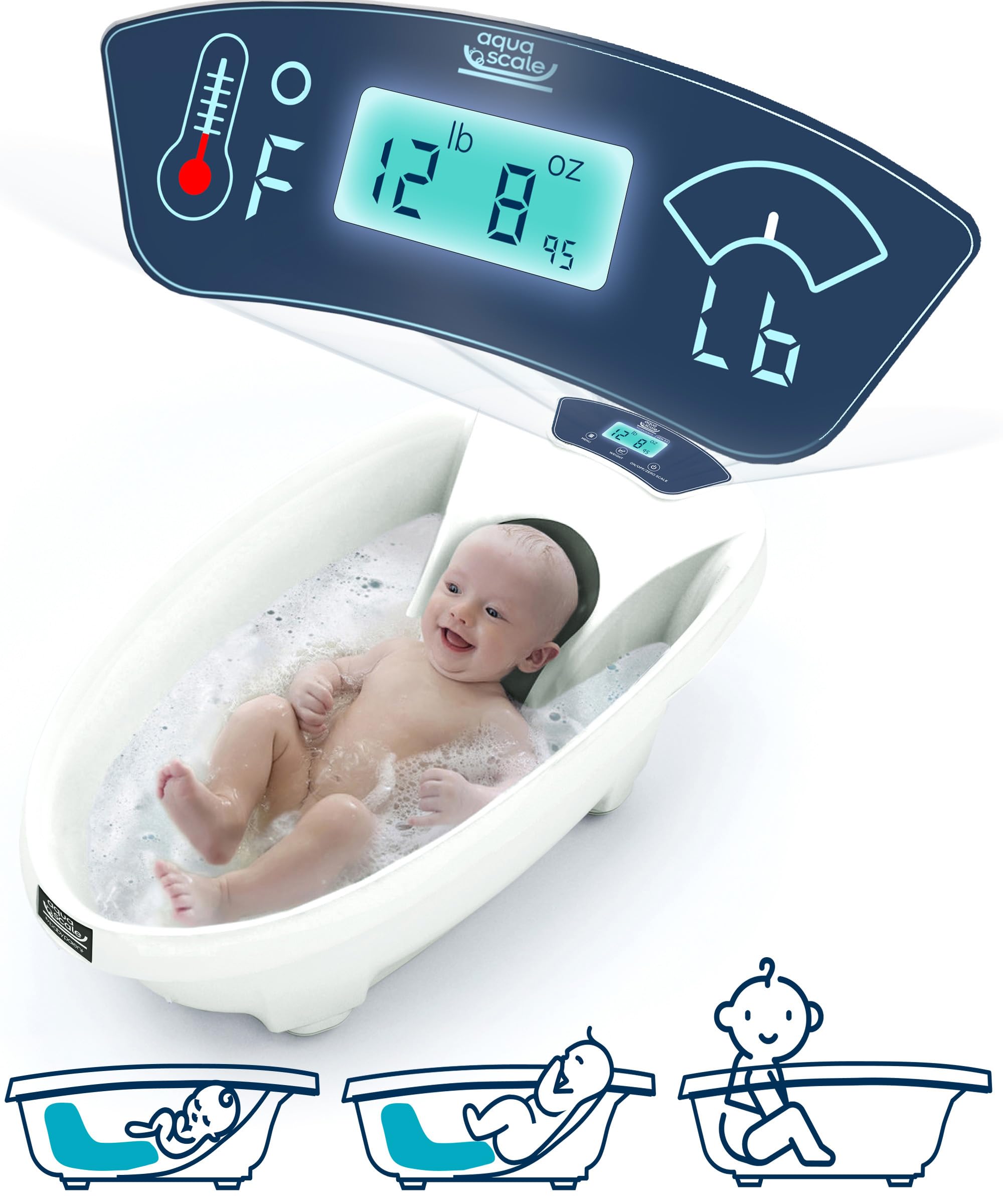 Baby Patent AquaScale Baby Bath Tub 024m GEN 3 with Thermometer & Scale Bathtub for