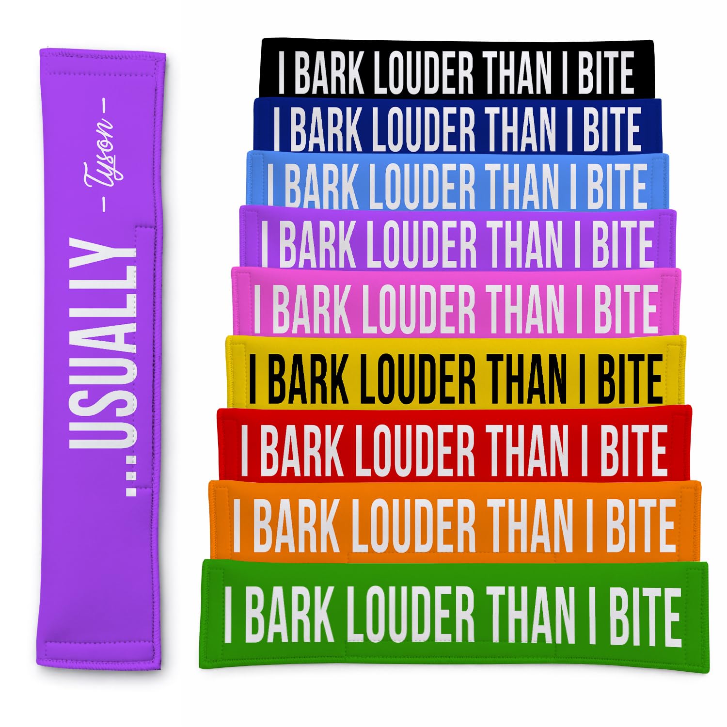 Personalised Dog Lead Sleeve | Custom Dog Lead Cover - Add Your Own Text - Reactive Nervous Doggy Warning | Funny Puppy Lead Sign | Lead Wrap UK (Not Friendly, Not Sorry!)