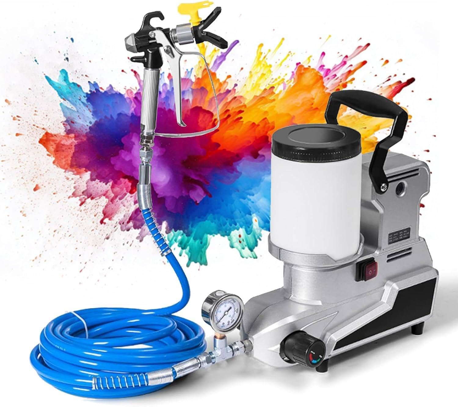 Pistola de pintura de alta presión de 1600W para pintar fachadas rápido y sin esfuerzo
