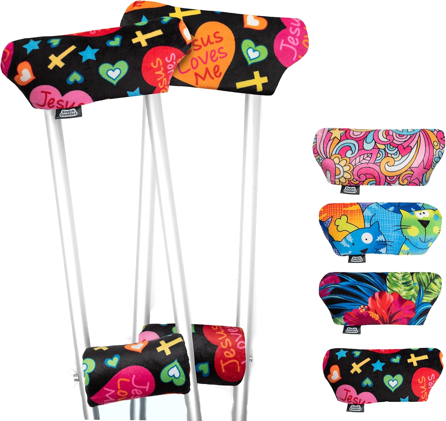 Bundle: Crutch Comfort Special Edition Crutch Comfort Universal Crutch Hand Grips and Arm Pads (Christian)