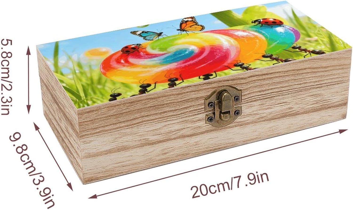 Ants Carrying Candy Wooden Gift Boxes Memory Box for Keepsakes image 2