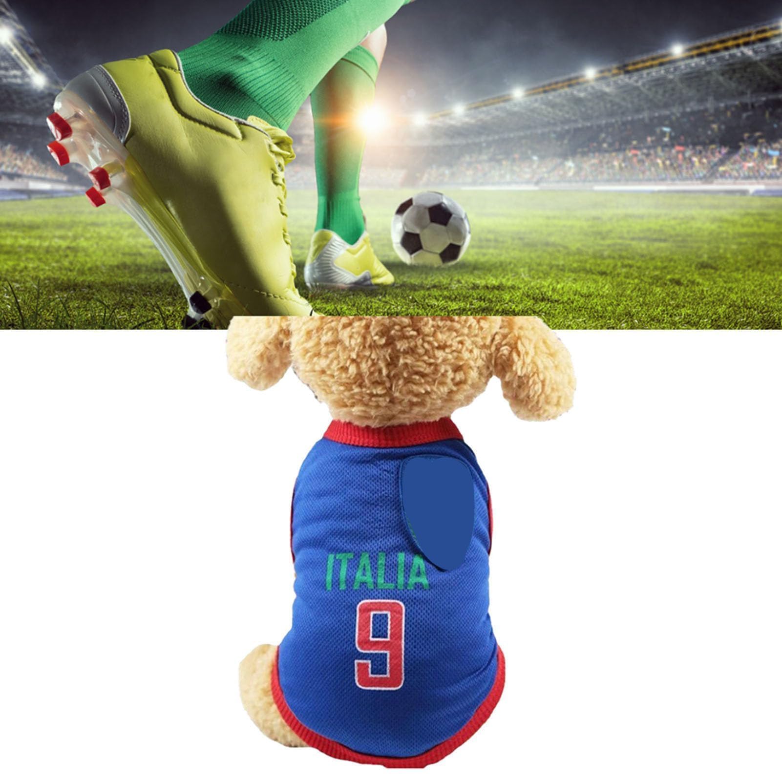 Maglia da calcio per cani, maglietta wm per cani, maglia da calcio per animali domestici, gilet della nazionale di calcio sportivo, magliette per cani piccoli, medi e grandi (xl-blu)
