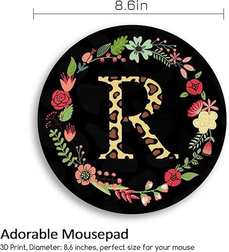 Miniatura 6 de Alfombrilla de mouse redonda negra personalizada, alfombrilla de mouse de computadora para escritorio, alfombrilla de mouse de viaje con base de