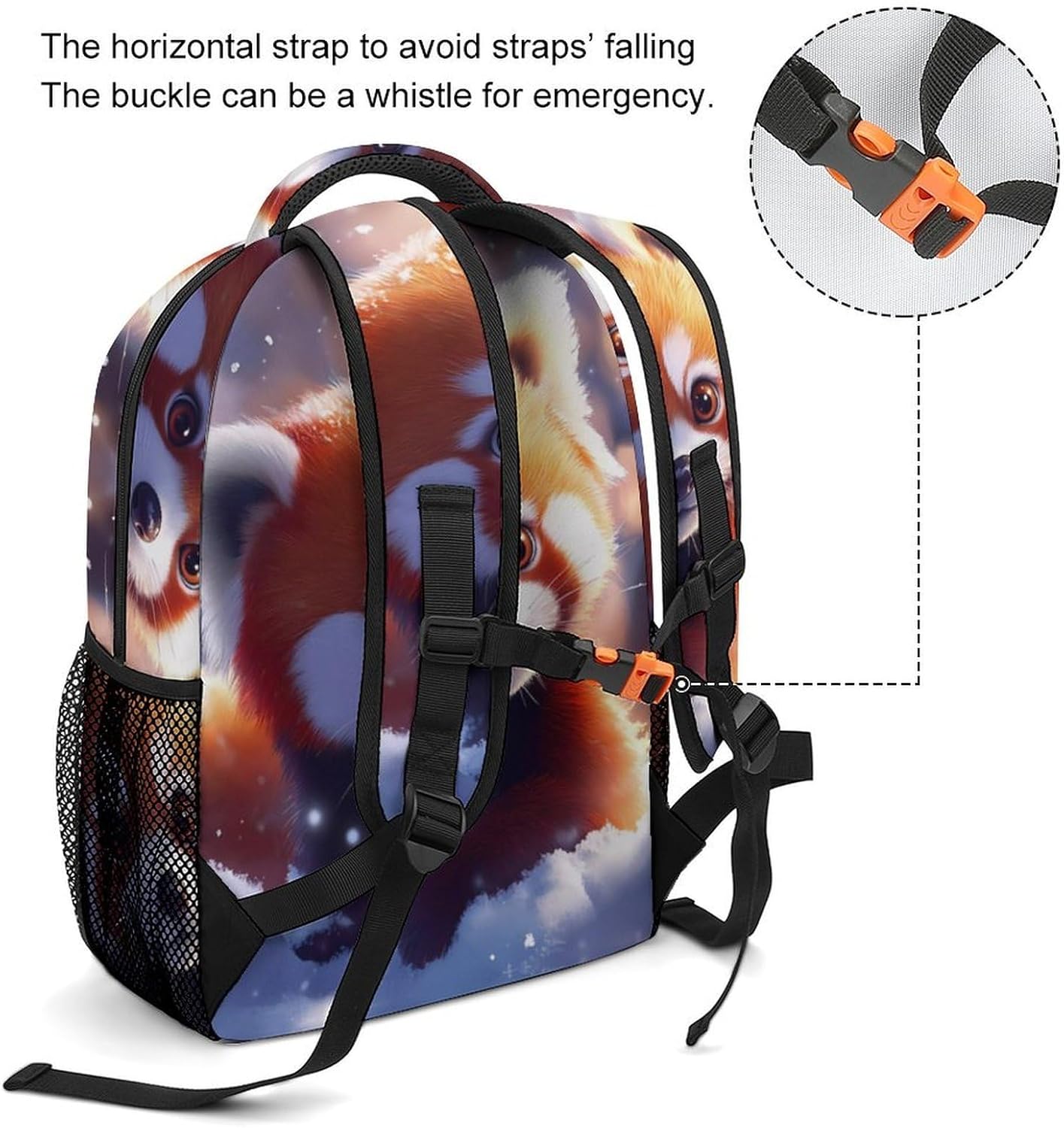 Red Panda Laptop Backpack Lightweight Travel Daypack Shoulder Bag for Men Women