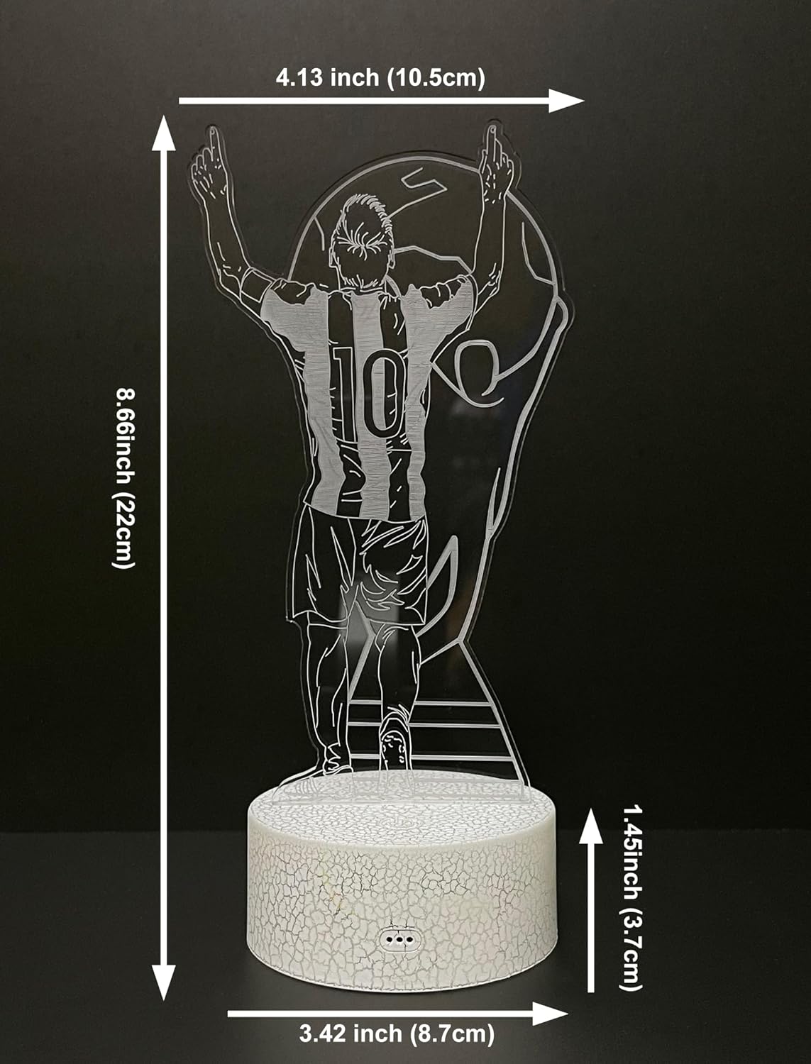 Soccer Player #10 3D Illsuion Lamp for Boys, 16 Colors Changing Dimmable with Remote Room Footballer Decor Light, Soccer Gifts for Kids Teens Men Birthday Christmas - Image 7