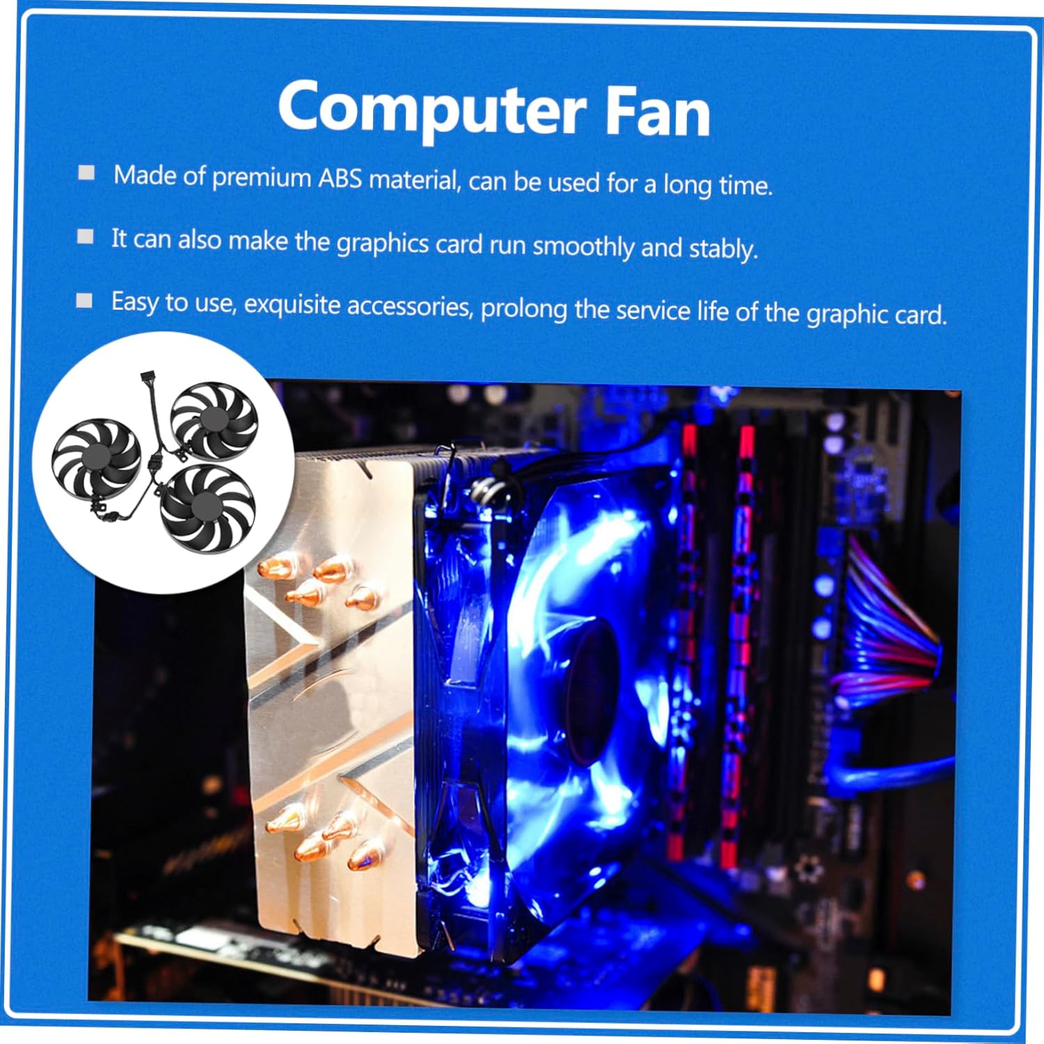 Gadpiparty 1set Gpu Cooling Fan for Cfud Graphics Card Heat Dissipation Compatible Ti Compact and Lightweight Design