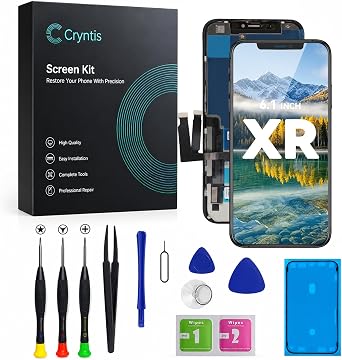for iPhone XR Screen Replacement 6.1" HD Display Assembly with Repair Tool Kit, High Brightness & Sensitive Touch Screen, for Cracked Screen and Black Screen Repair