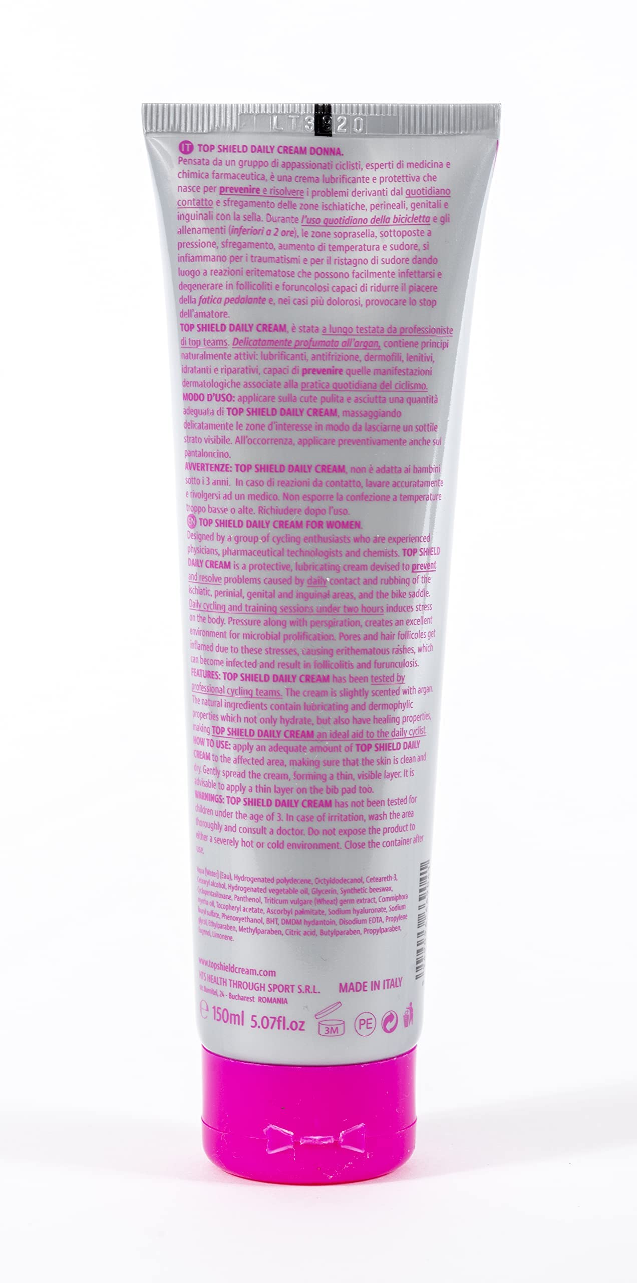 Daily Crema sottosella antisfregamento for Women - pomata Anti irritazione e antifrizione per Cosce e Glutei - Ciclismo, Corsa, Palestra e Sport Vari (Max 2 Ore)