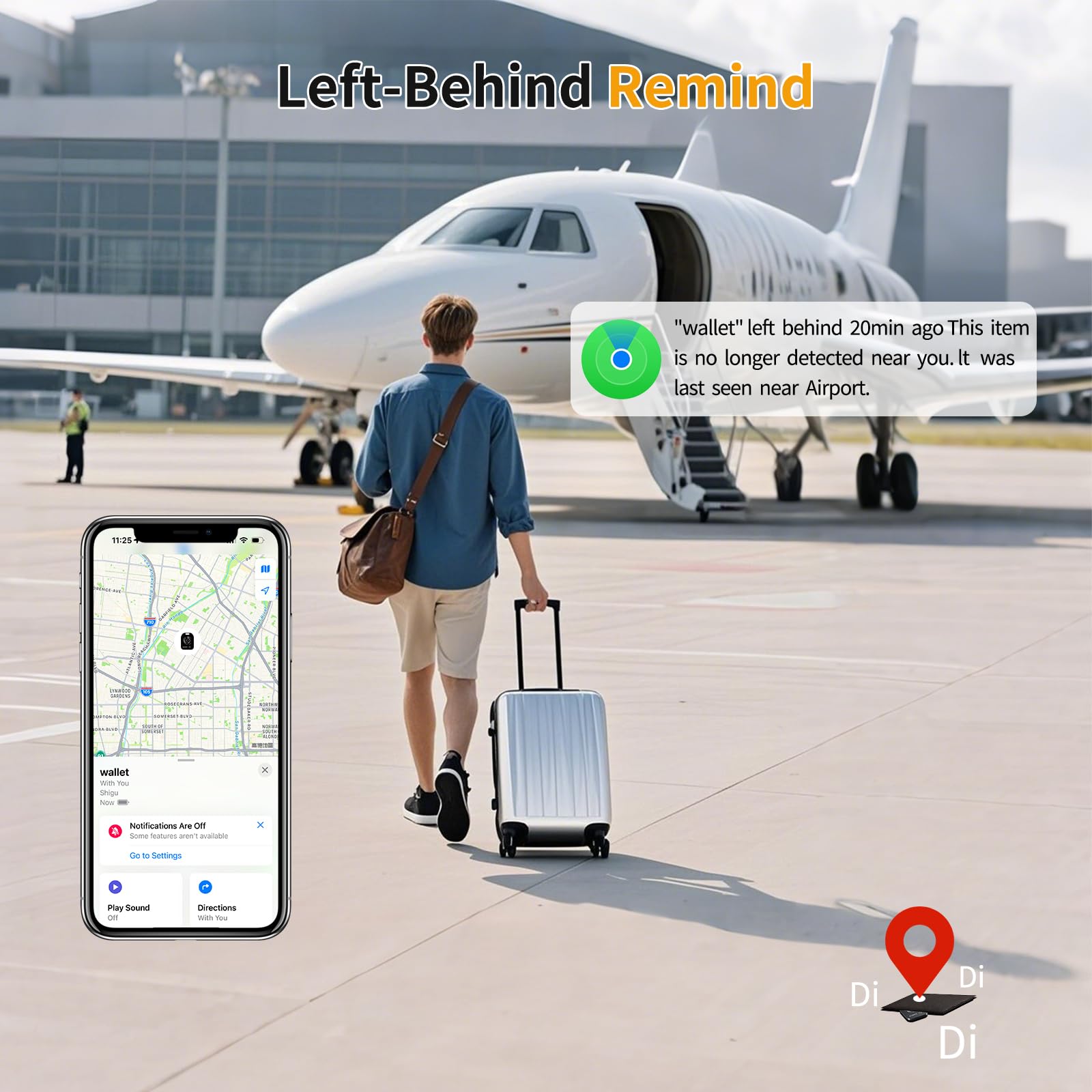 Mini carte de suivi de portefeuille, localisateur de clés et d'objets IP68 étanche pour trouver à proximité iOS fonctionne uniquement avec Apple FInd My App Localisateur de téléphone rechargeable pour