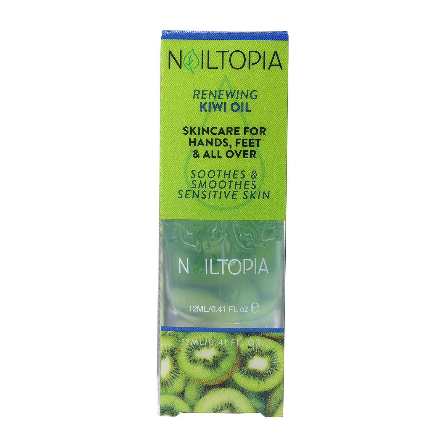 Nailtopia Fresh Soothing and Smoothing Kiwi Oil - Hydrating Cuticle Oil for Dry Skin - Bio-Sourced Skincare - Nail, Scalp, and Lip Oil - 0.41 oz