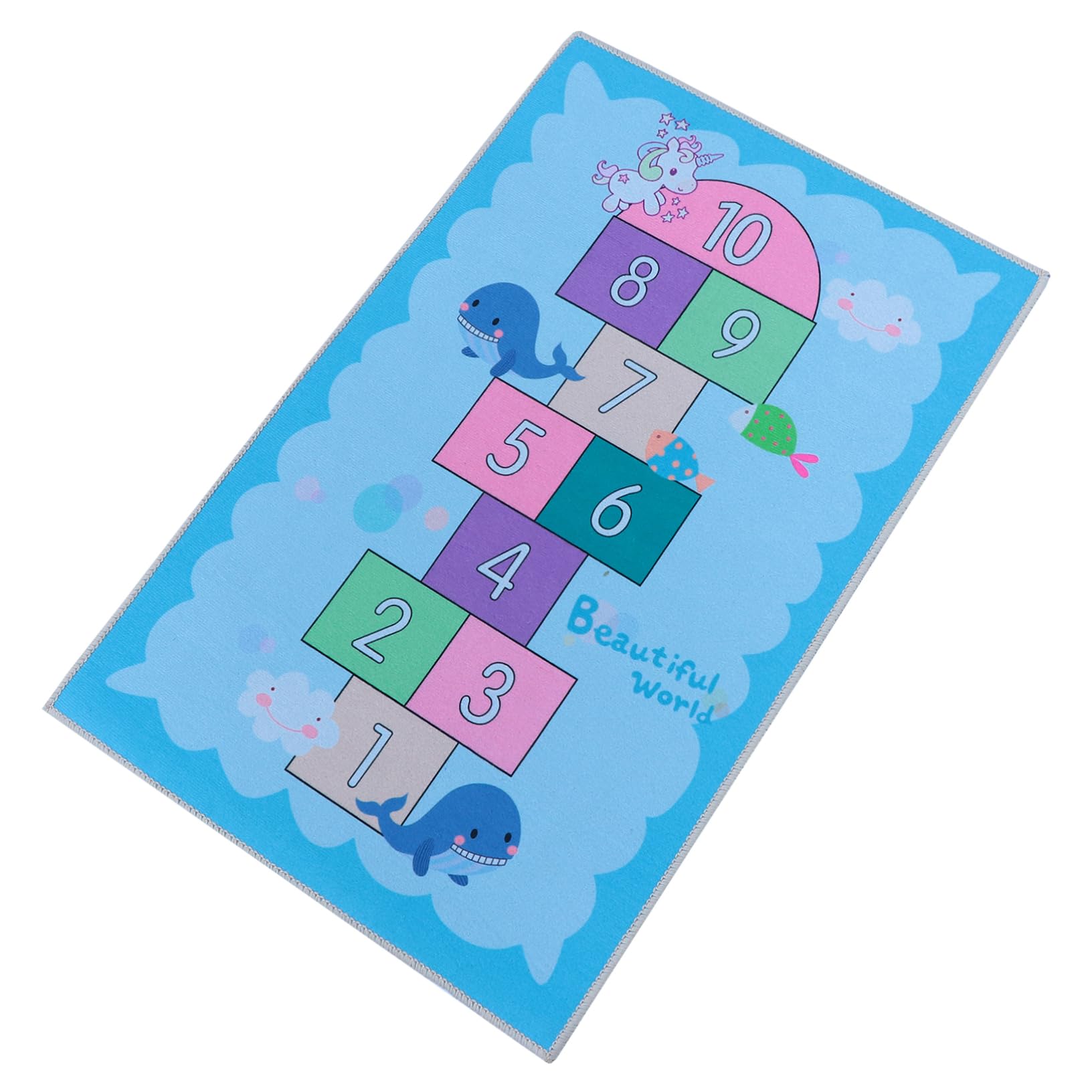 Cabilock Interactive Boys and Girls Floor Decor Educational Hopscotch Rug Sturdy Anti-skid Mat for Toddlers