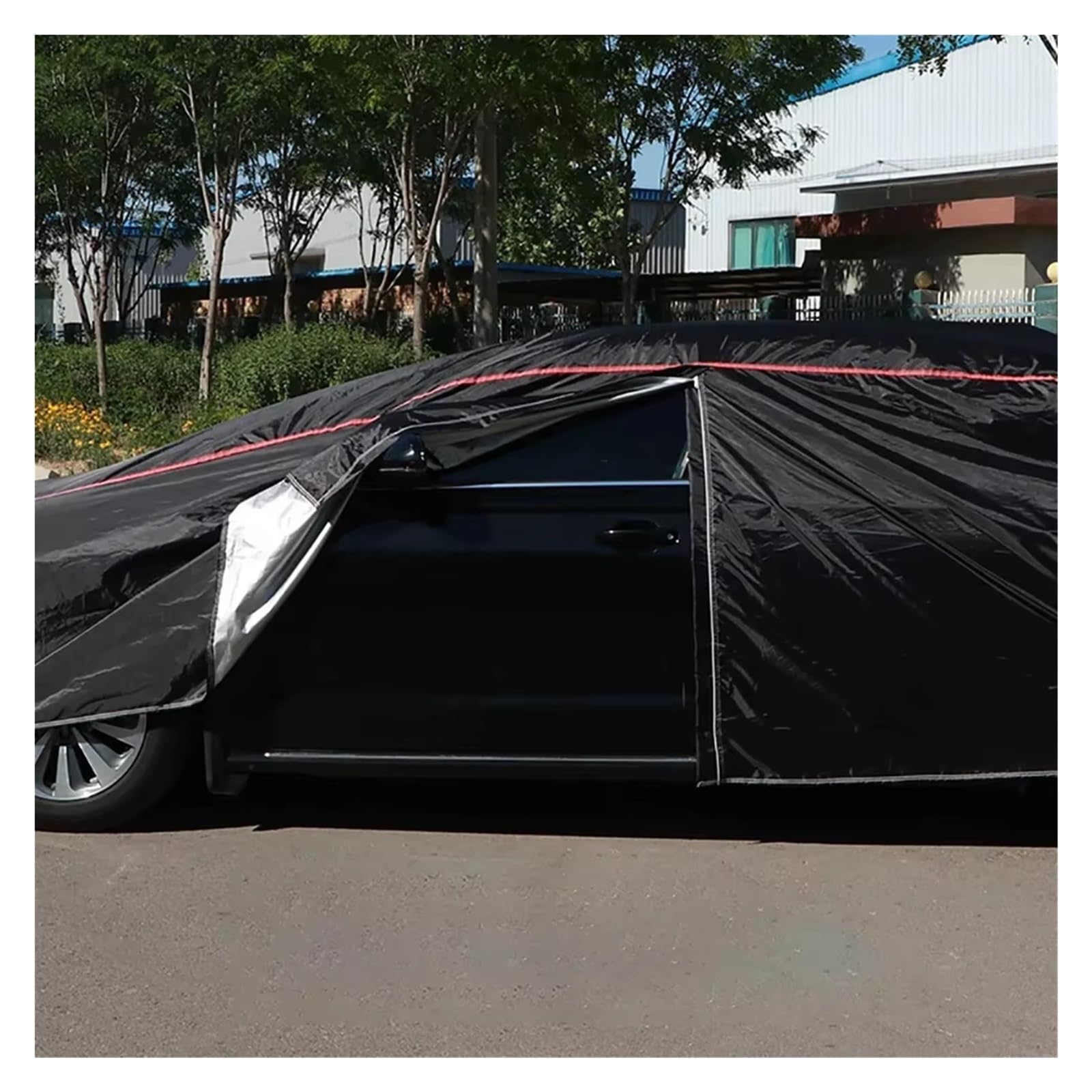 Protector Parabrisas Compatible con SUV/Sedan 190T protección de Coche Cremallera Cabina al Aire Libre Impermeable Sol Lluvia contra la Nieve UV(2L)