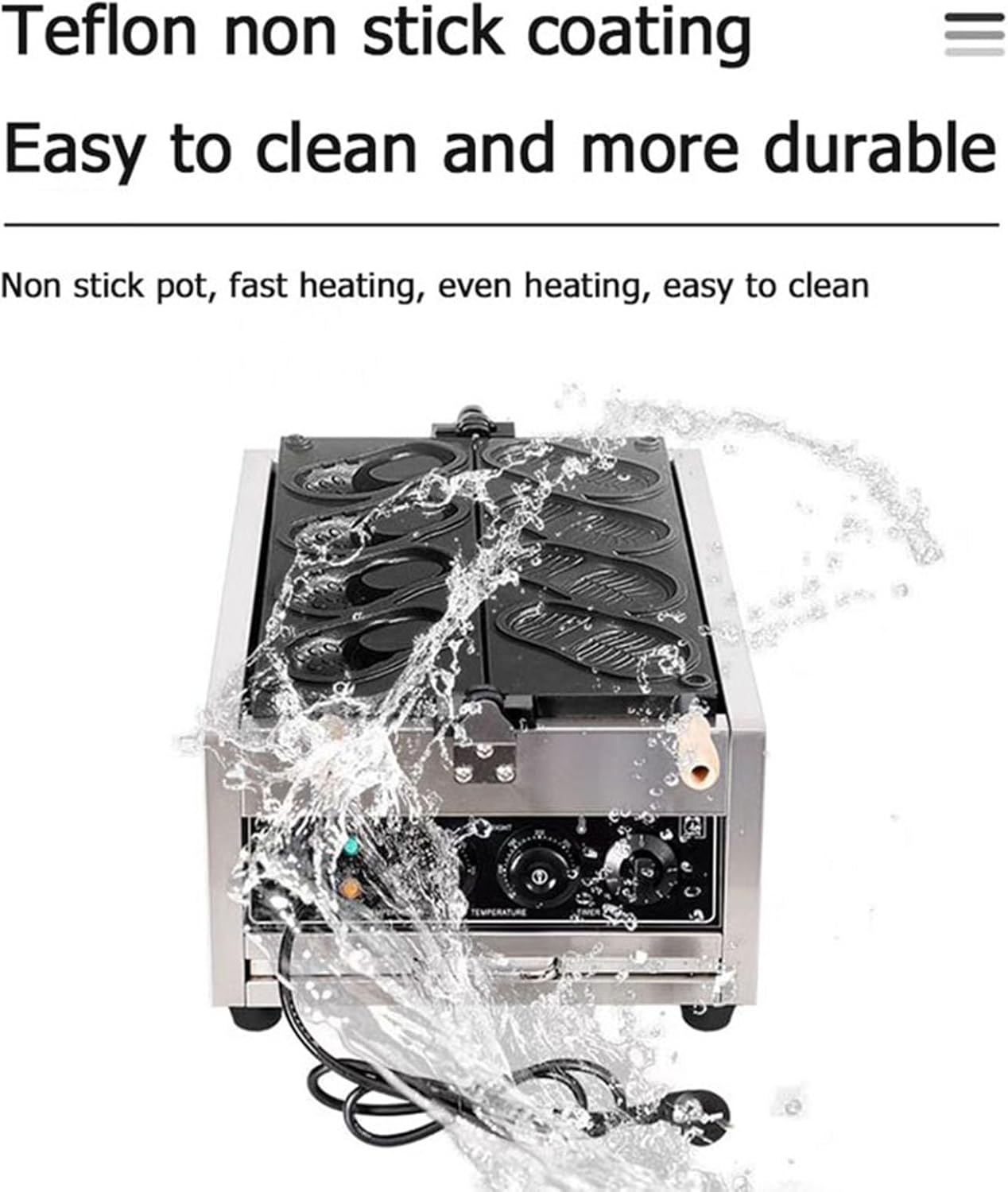 Electric Shoes Shape Waffle Making Machine Non-stick Coating 4pcs Shoe Shaped Bread Maker Baker Commercial