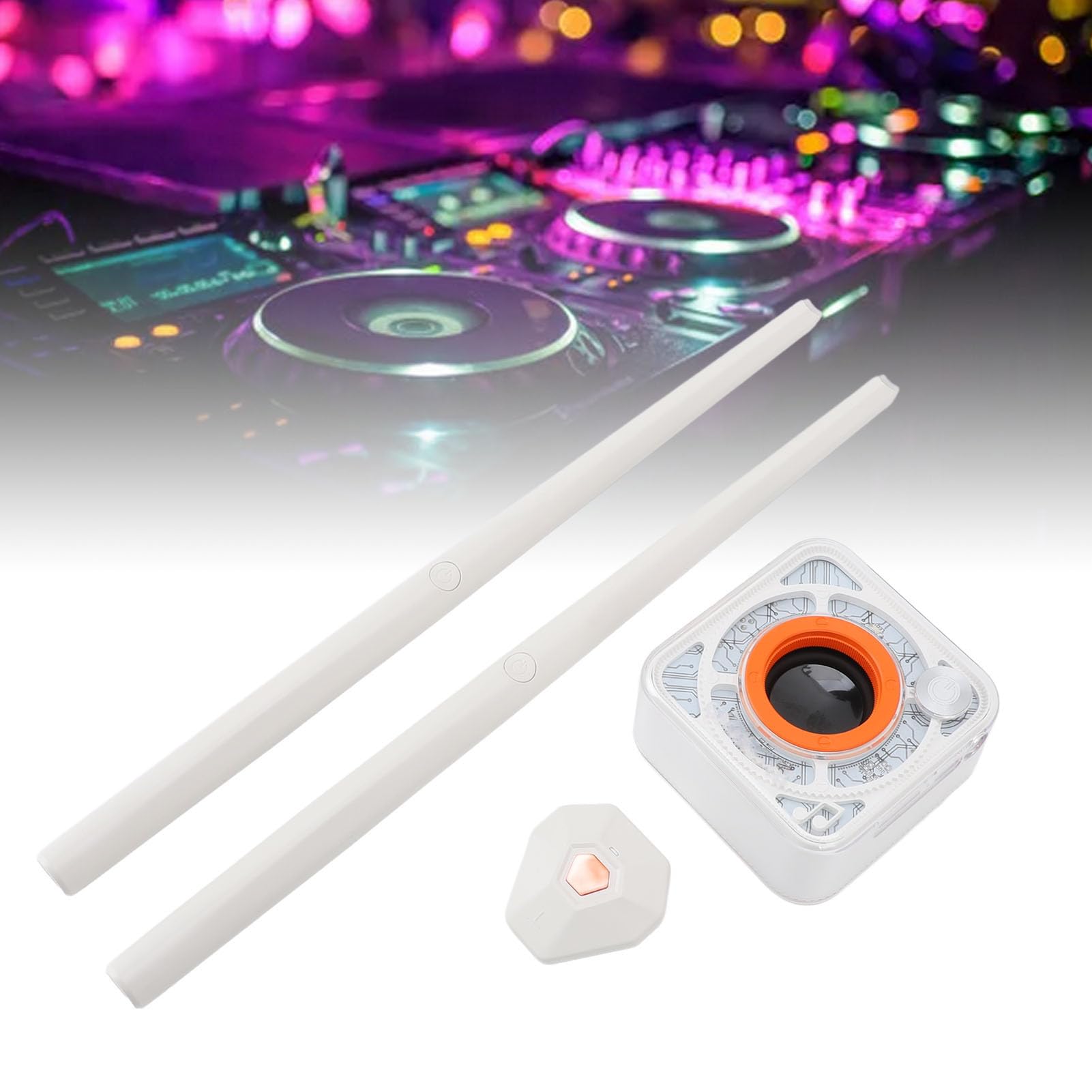 Cuifati Set di Batteria Ad Aria Portatile con Rilevamento del Movimento 3D con Pedali e Bacchette, Kit di Batteria Elettronica per realtà Virtuale per Principianti, Bacchette Ad Aria da Viaggio