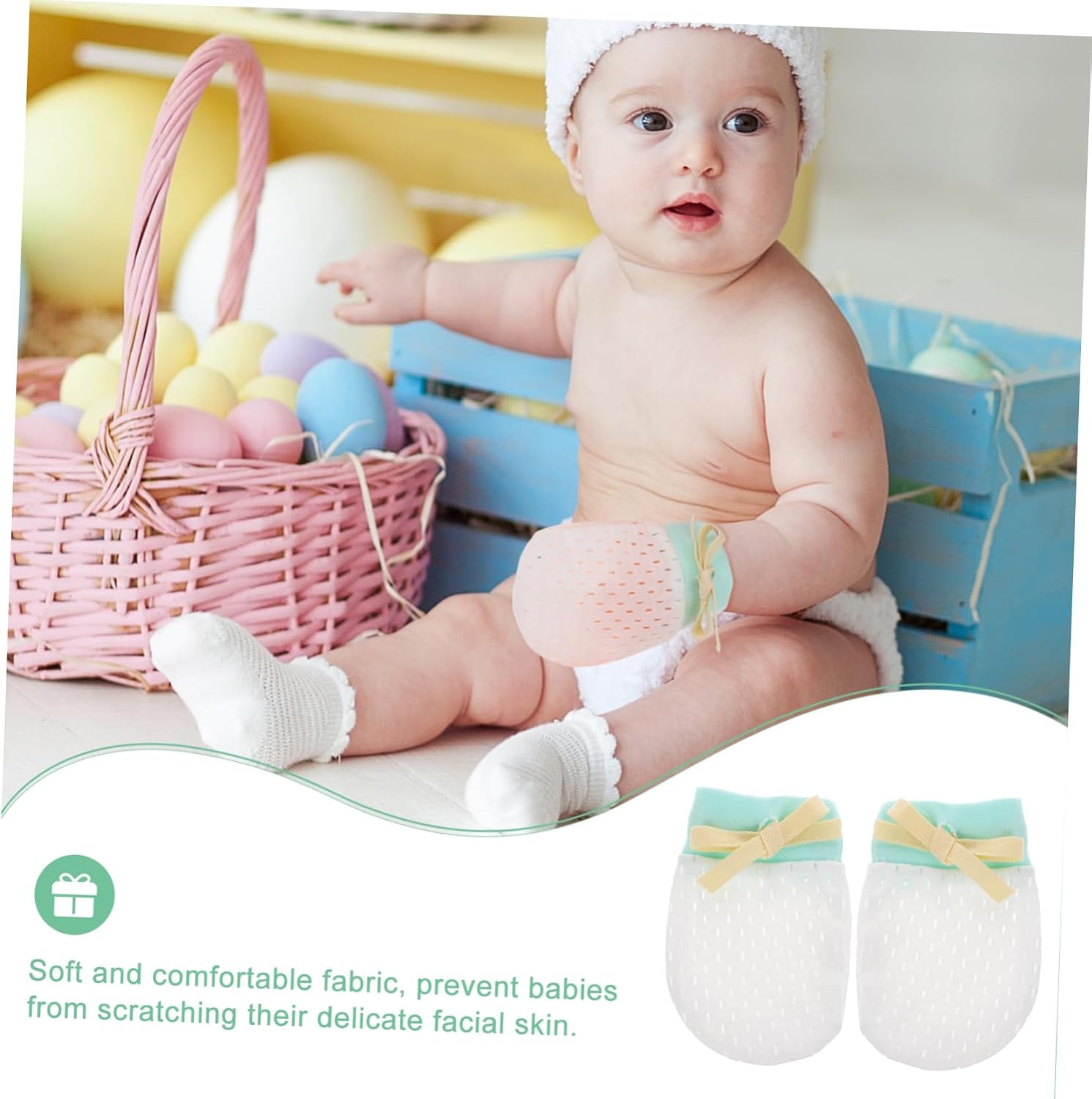 Didiseaon Adjustable Drawstring Baby Mittens Breathable Cotton Anti-Scratch Gloves for Newborns and Toddlers Unisex Hand Protection for Infants