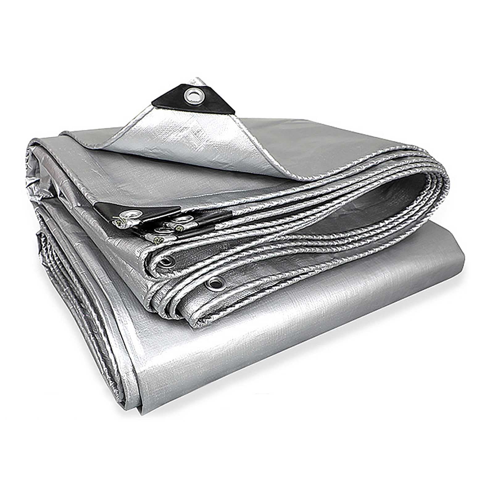 Bâche étanche 3x3m en argent 160gsm pour camping et protection universelle