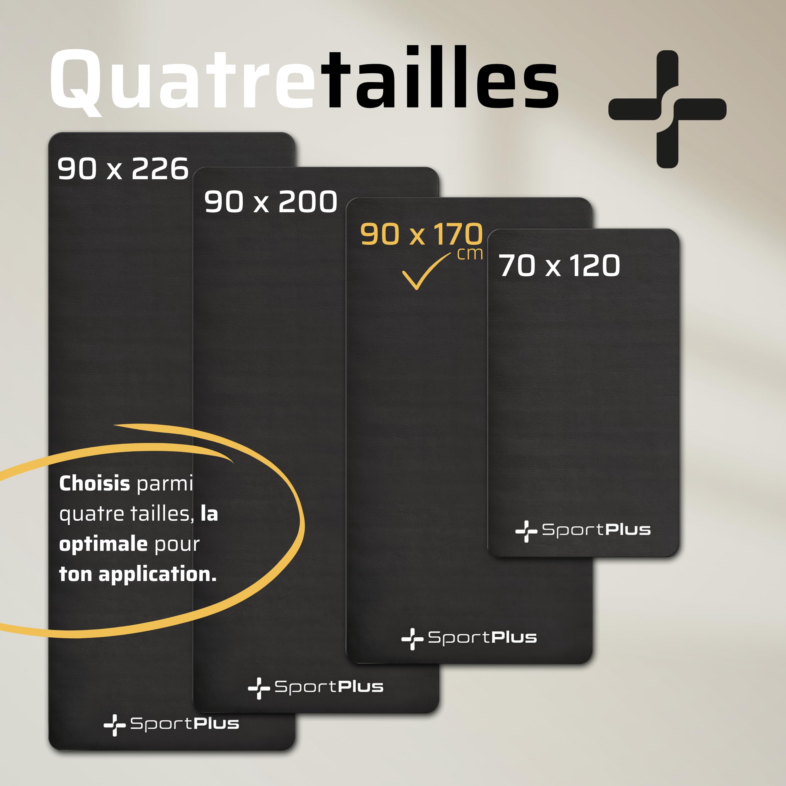 SportPlus Tapis de Protection du Sol pour Vélos d'Appartement, Elliptiques, Rameurs, Tapis de Course, Stations de Musculation, Résistant
