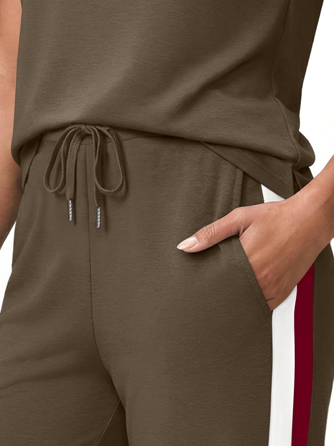 Casly Lamiit 2 Piece Lounge Set for Women 2026 Cap Sleeve Top Wide Leg Pants Sweatsuits Airport Travel Clothing Sets - Image 4