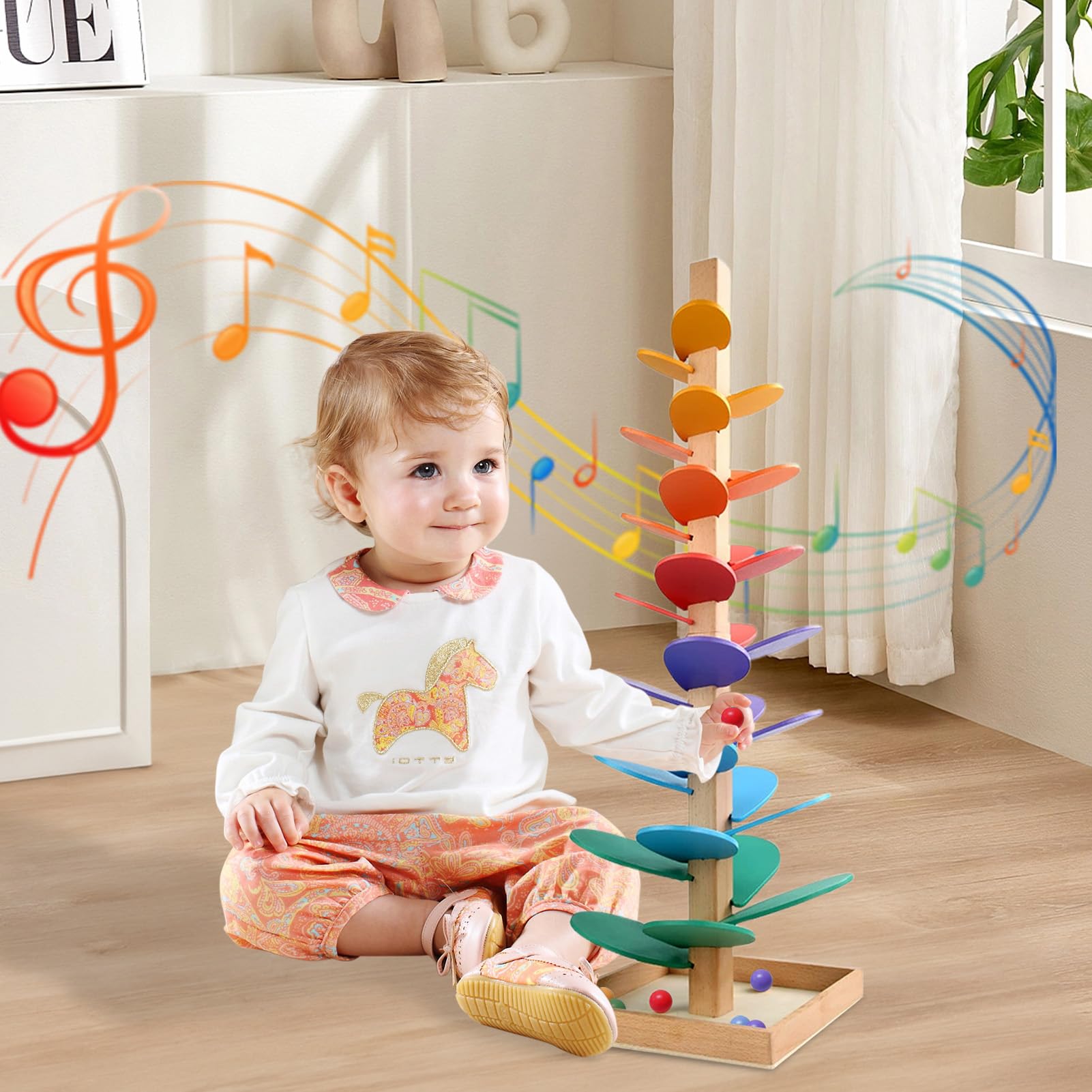 Albero musicale con 10 palline, giocattolo educativo per ragazze e ragazzi dai 3 anni in su