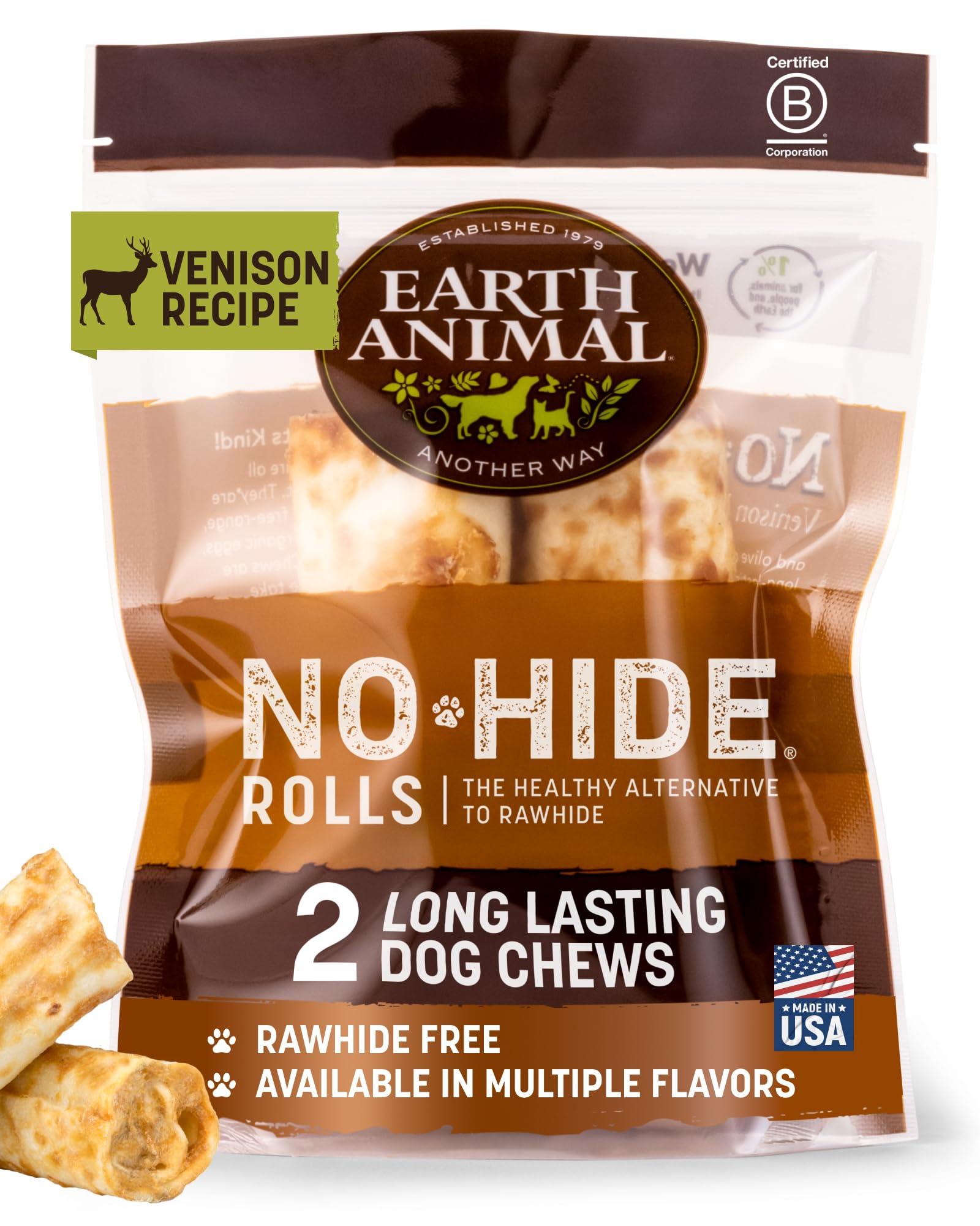 Os à mâcher pour petits chiens Earth Animal No Hide, friandise naturelle au gibier sans peau