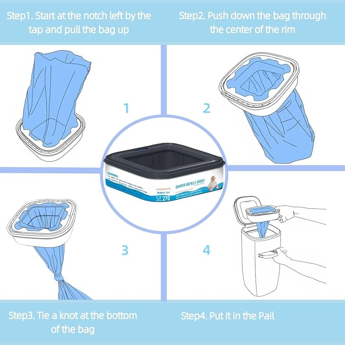 6 Packs Repuestos Bolsas Desechables para Pañales miniatura 4