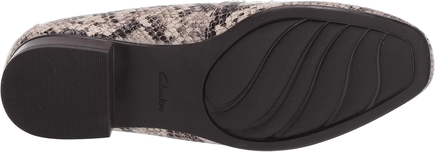 Clarks Women's Juliet Lora Loafer 110 W US Taupe Snake Synthetic