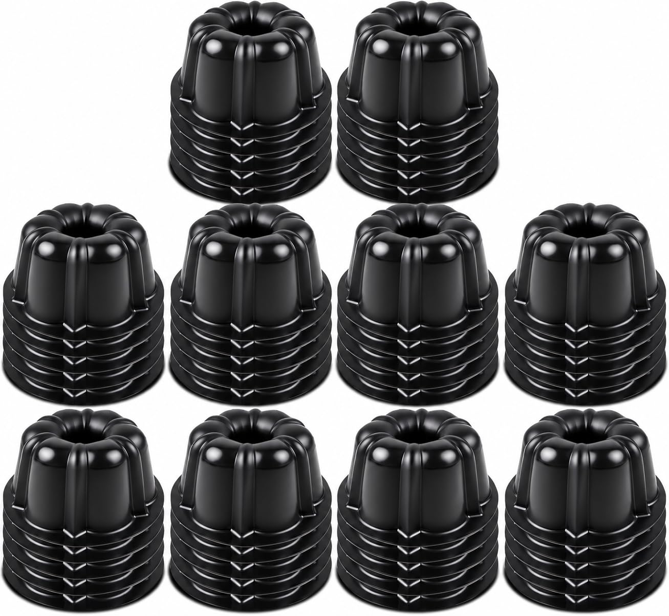 O'Creme Mini moldes de flan – Molde de plástico reutilizable para hornear para gelatina y chocoflan – Tazas de silicona antiadherentes para hornear y mucho más – Paquete de 50 unidades