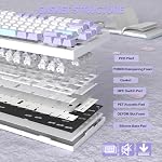 ATTACK SHARK X820 Ultra Clavier mécanique de jeu sans fil TFT Affichage intelligent & Knob,75% Clavier sur mesure, Tri-Mode (Wired/2.4GHz/BT) (Starlight Blanc, interrupteur cadeau)