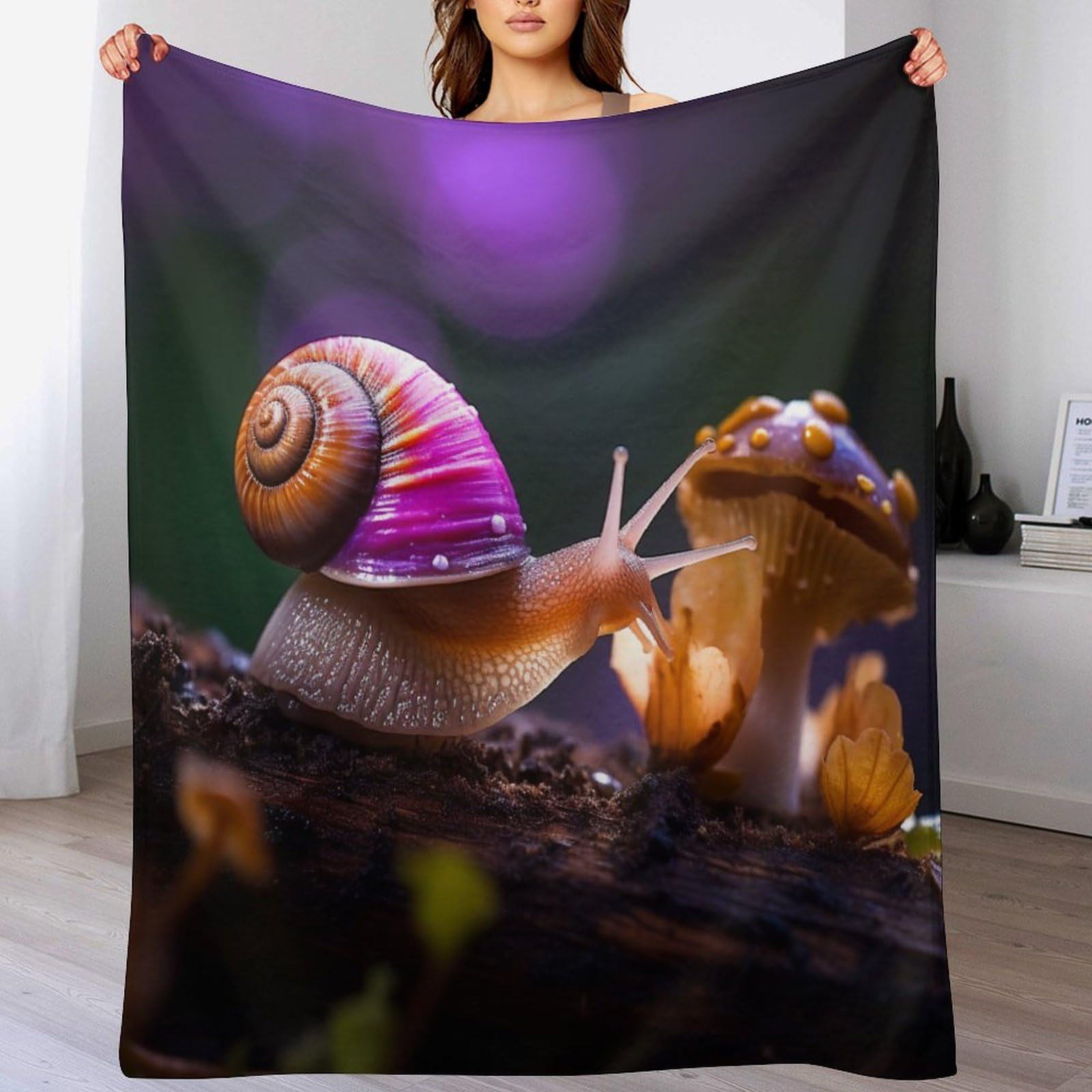 Plaid polaire canapé escargots en flannel douce 130x180cm