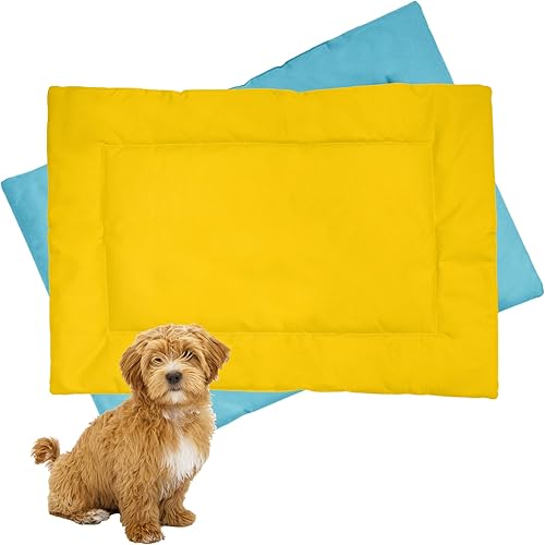 Miniatura 14 de Downtown Pet Supply Almohadilla para jaula de perro, azul y bígaro, XS, impermeable, tela de nailon Ripstop, a prueba de mordidas, lavable a máquina