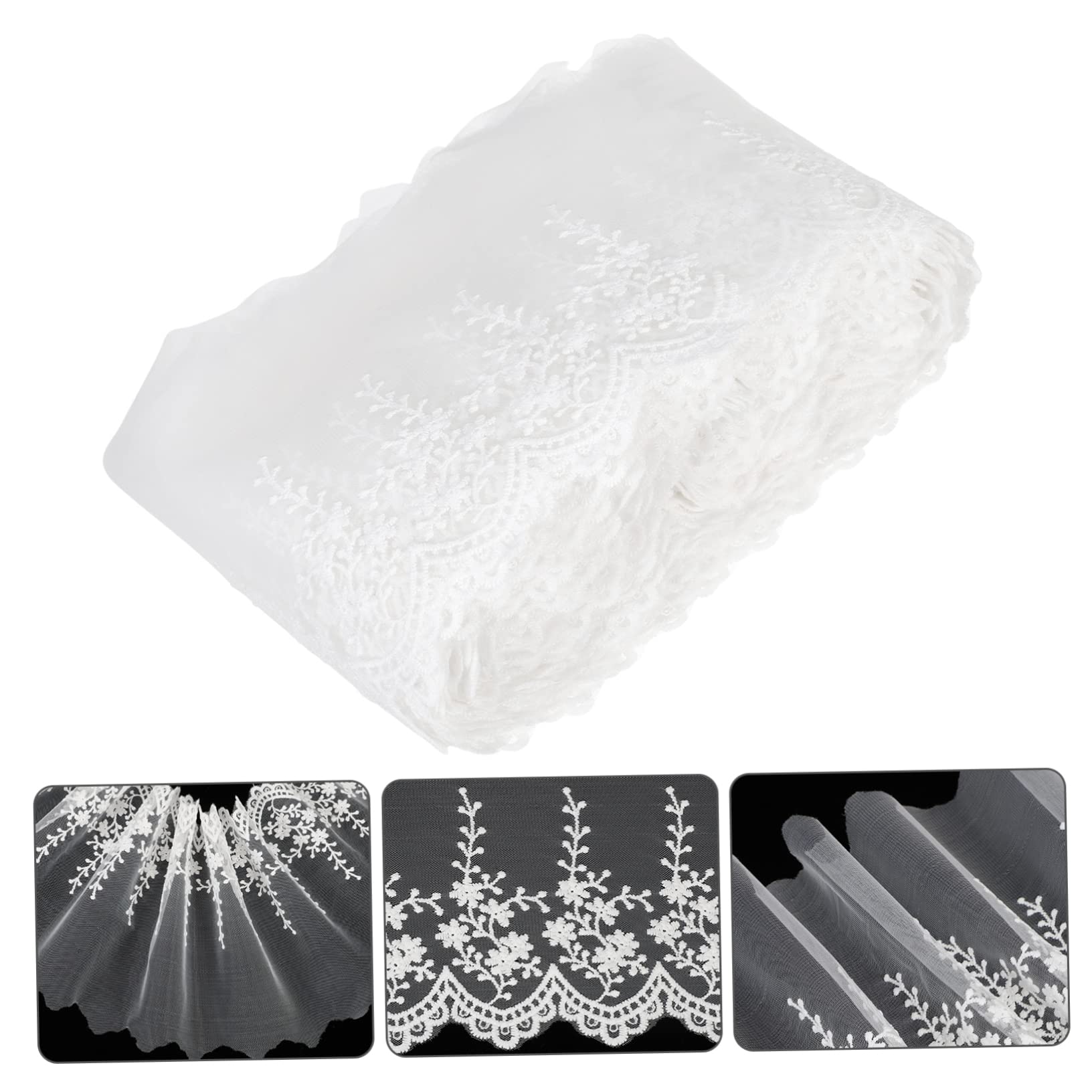 TEHAUX 2piezas Ribete De Encaje De Lechosa Para Manualidades Yardas De Pasamanería Decorativa Para Ropa Bodas y Proyectos De Costura