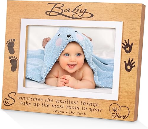BiKontrun Marco de fotos para bebé, decoración de guardería, regalo para bebé, a veces, las cosas más pequeñas ocupan la mayor cantidad de espacio
