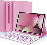 Vista 13 de Funda para teclado para Samsung Galaxy Tab S6 Lite de 10.4 pulgadas 2024 2022/2020 SM-P610/P613/P615/P619, funda para teclado Bluetooth inalámbrico