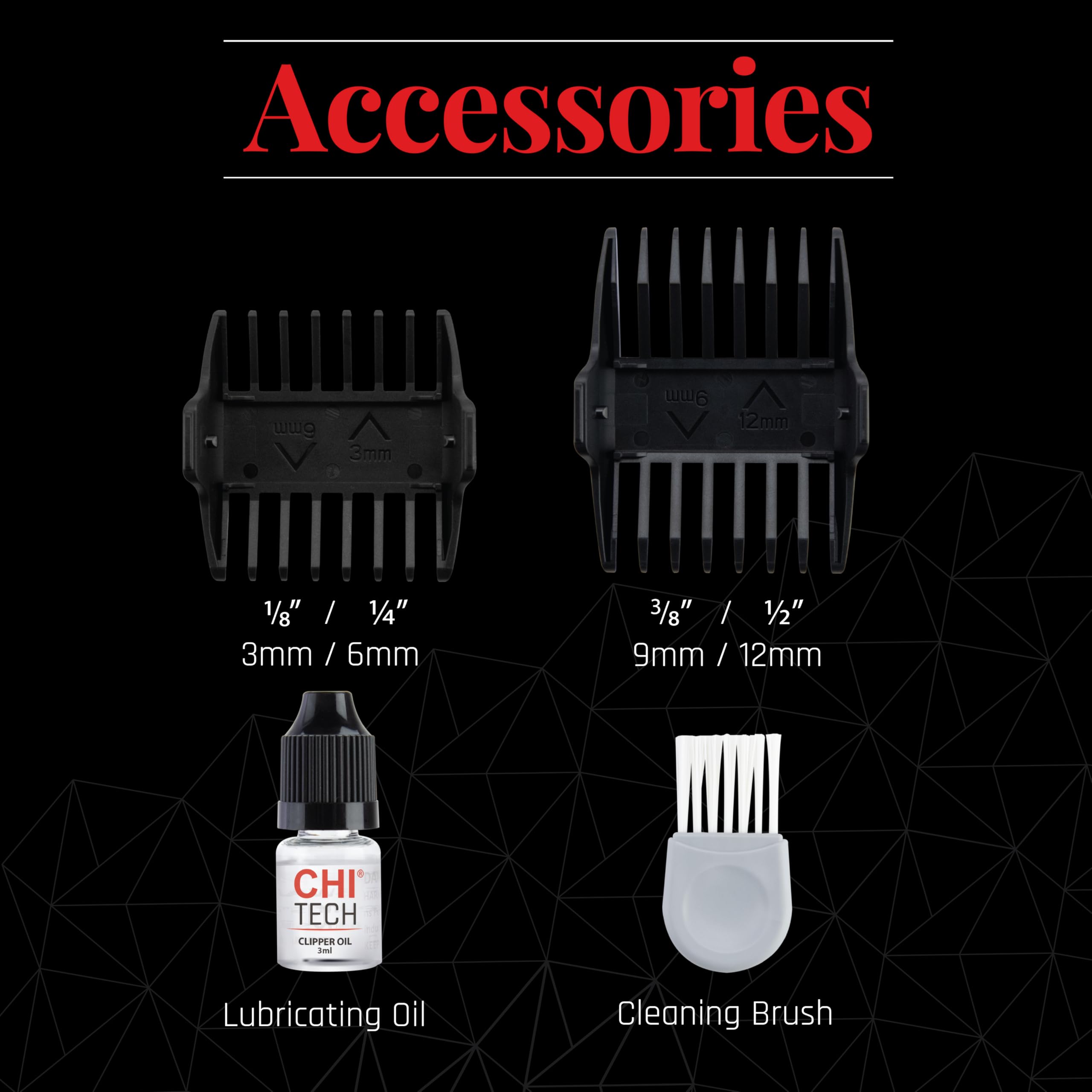 CHI Tech - Cortapelos de precisión inalámbrico, para un estilo de precisión, agarre suave y cuchillas de acero inoxidable, incluye 4 accesorios de protección