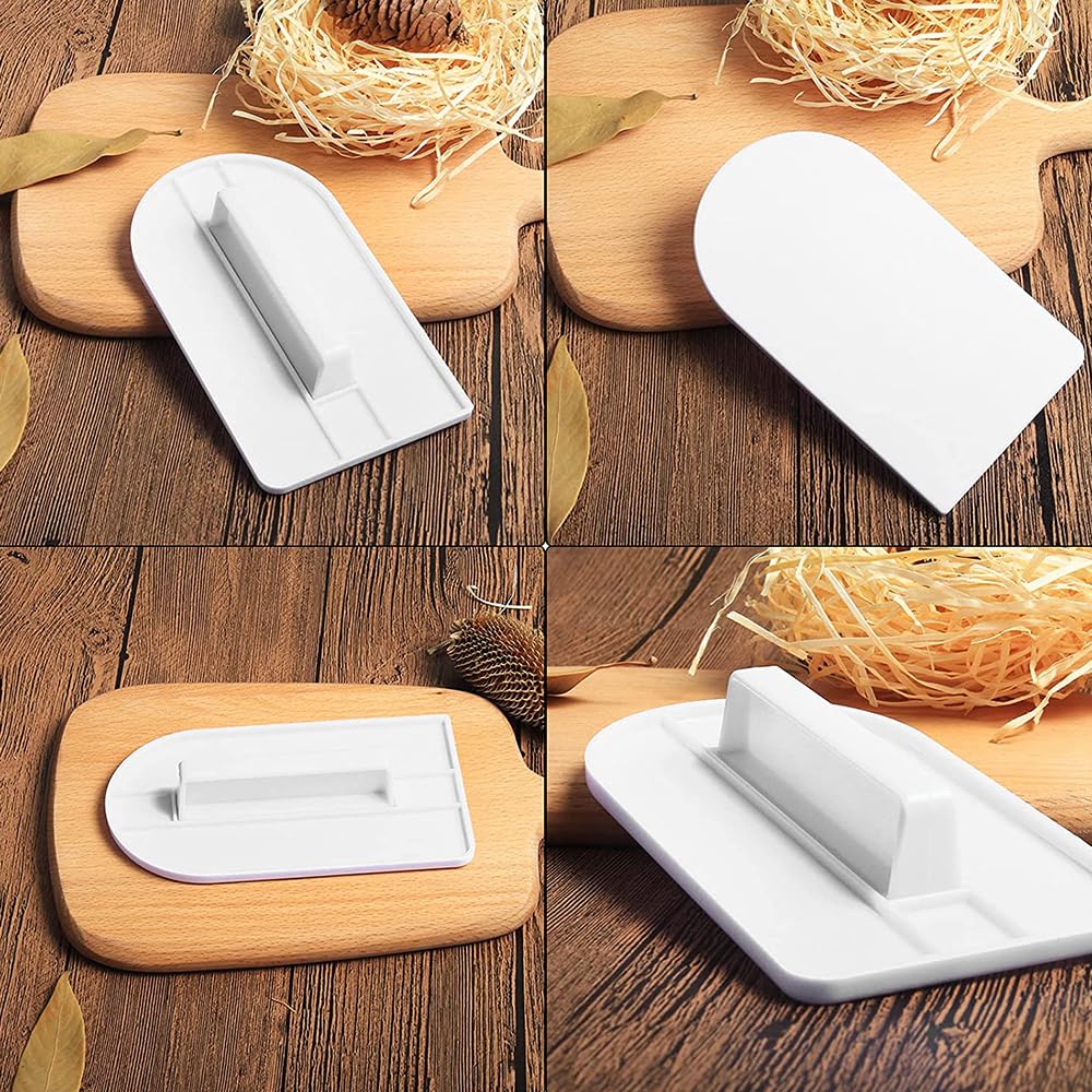 2 piezas de plástico blanco para glaseado de fondant, herramienta de paleta para decoración de pasteles, esculpir y modelar, herramientas de decoración