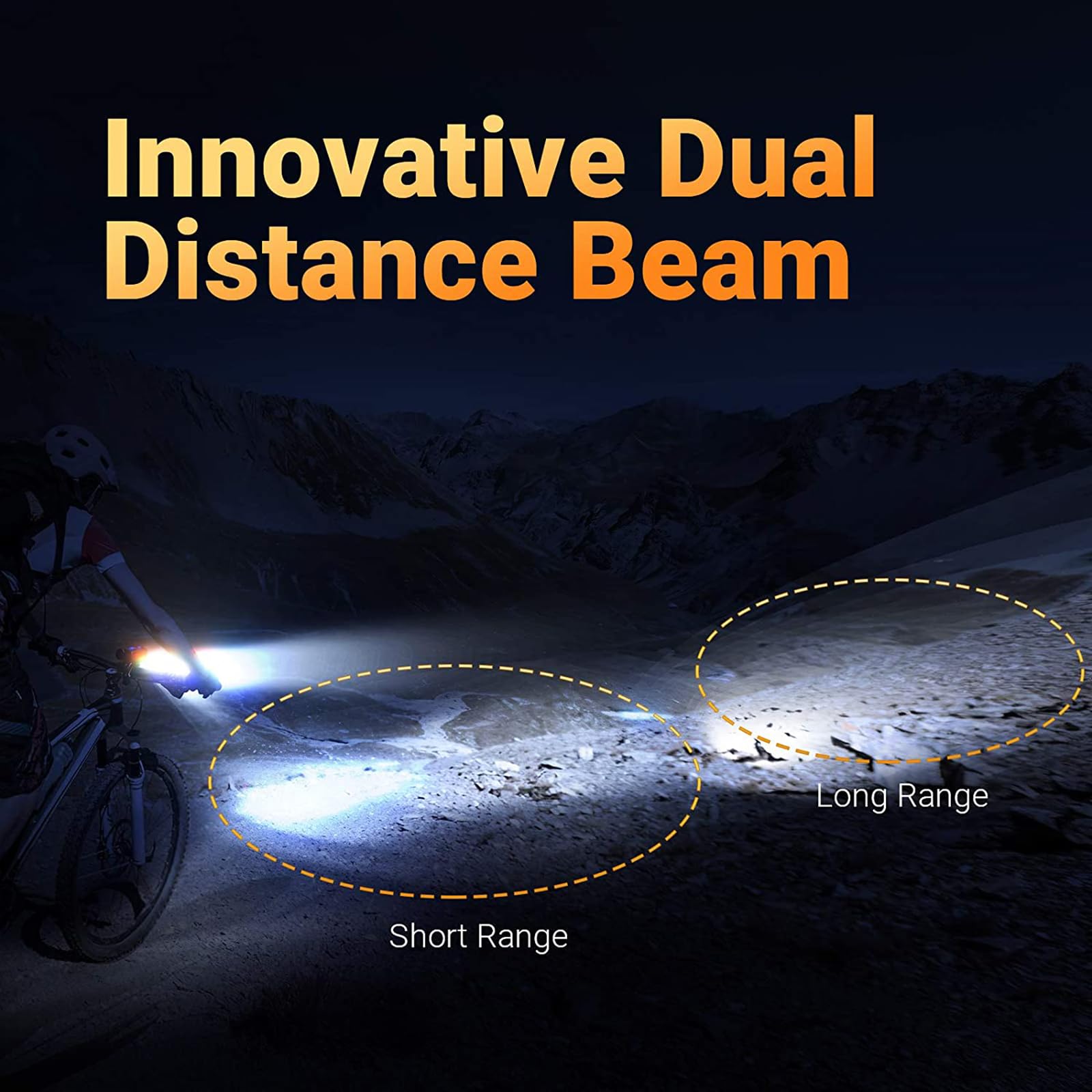 Set di Luci Anteriori per Bicicletta USB Ricaricabile-IP65 Luci Impermeabili, 1600 Lumen 13 modalità di Illuminazione Faro Adatto A Tutte Le Bici da Strada Mountain Bike